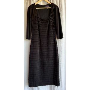 Long Tall Sally Black Shutter Dress Square Neck Pencil Stretchy Size 8 Sexy